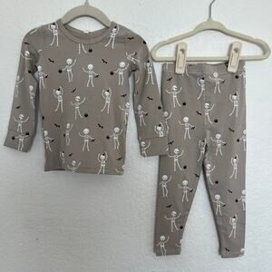 Quincy Mae Bamboo Pajama Skeletons Print Size 18-24M NWT